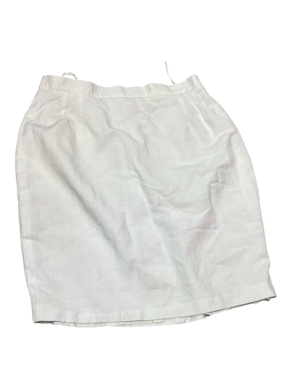 White Linen Blend Straight Skirt Size 12